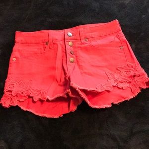 Red High Waisted Shorts